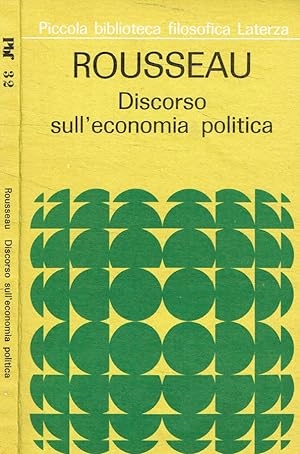 Copertina  Discorso sull'economia politica e frammenti politici